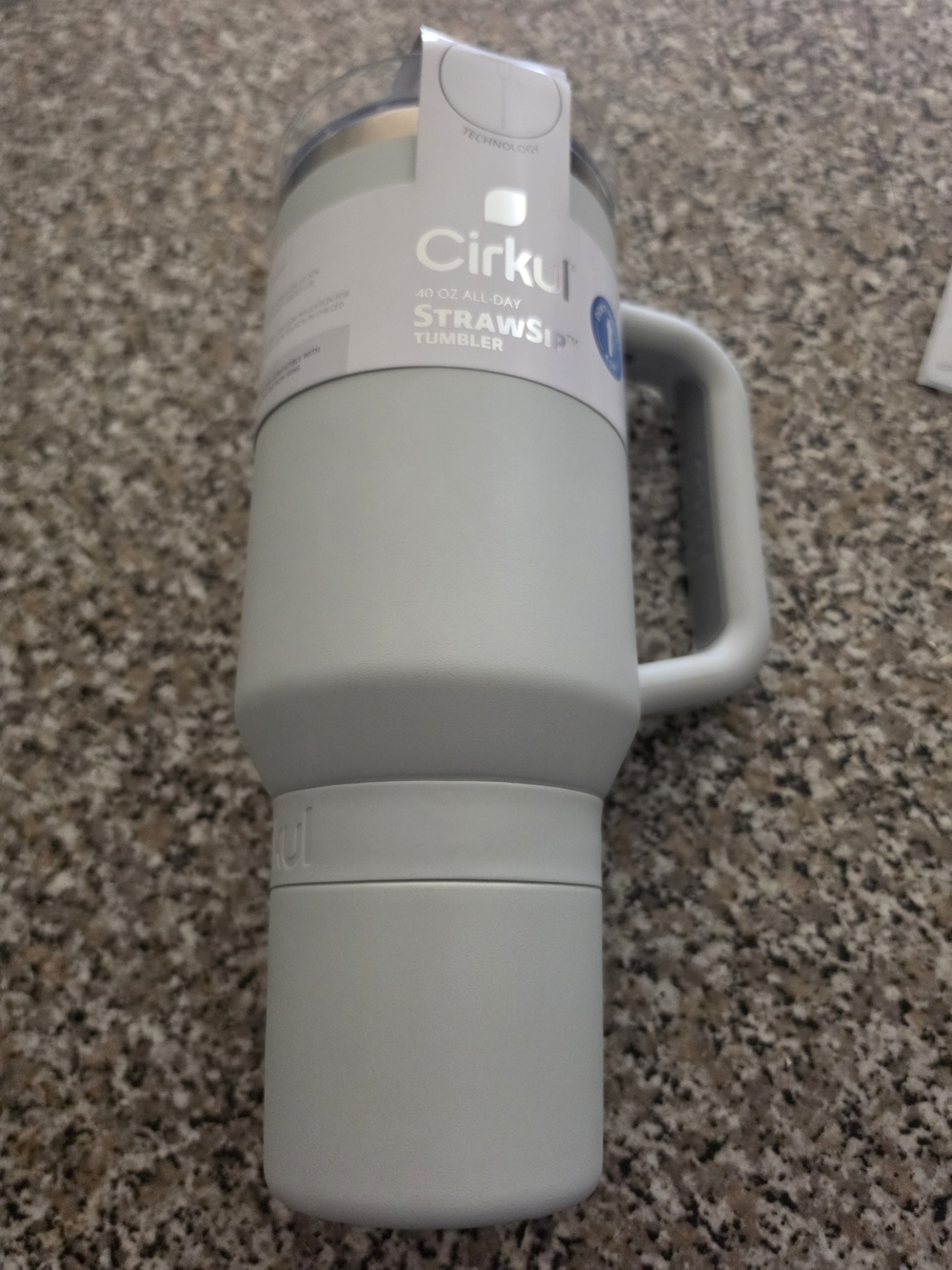 Cirkul Gray 40 oz Insulated Straw Tumbler with Handle
